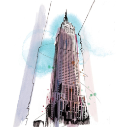 Empire State Building Drawing Unique Art