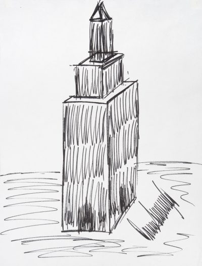 Empire State Building, Skyscraper, Observation Deck, Iconic Landmark, Art Deco Drawing