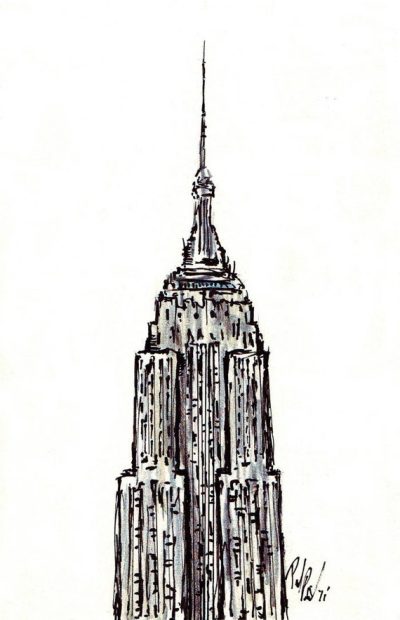 Empire State Building, Iconic Landmark, Observation Deck, Skyscraper, New York City Drawing