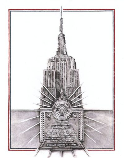 Empire State Building, Iconic Landmark, Observation Deck, Skyscraper, New York City Drawing