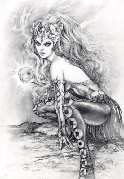 Enchantress, Mystery, Allure, Magic, Seduction Drawing