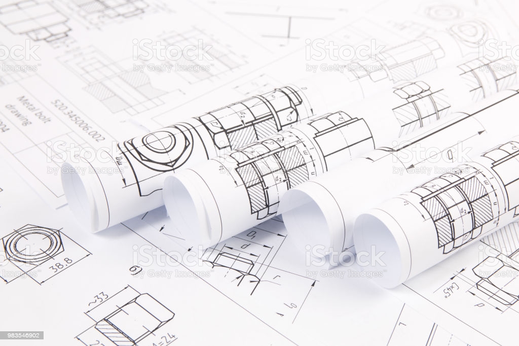 Engineering Bolt Drawing Intricate Artwork