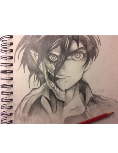 Eren Yeager, Freedom Seeker, Revolutionary Leader, Vengeful Hero, Titan Shifter Drawing