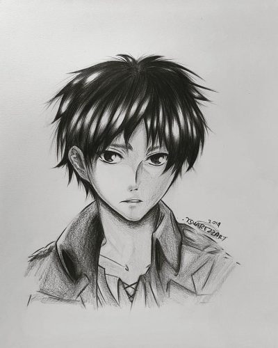 Eren Yeager, Freedom Seeker, Revolutionary Leader, Vengeful Hero, Titan Shifter Drawing