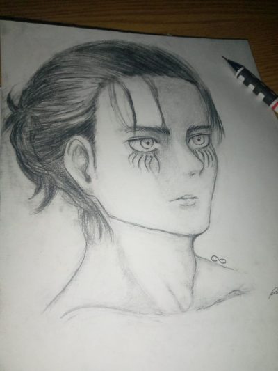 Eren Yeager, Freedom Seeker, Revolutionary Leader, Vengeful Hero, Titan Shifter Drawing