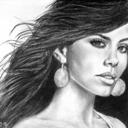 Eva Longoria Drawing Detailed Sketch