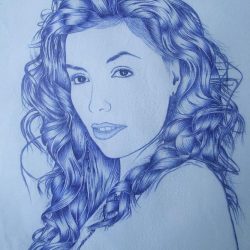 Eva Longoria Drawing Intricate Artwork