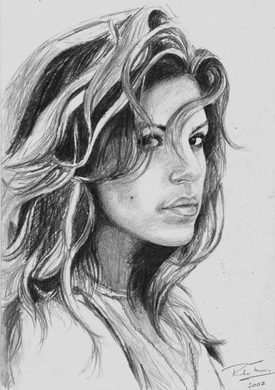 Eva Mendes, Actress, Fashion Designer, Model, Philanthropist Drawing