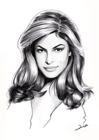 Eva Mendes, Actress, Fashion Designer, Model, Philanthropist Drawing