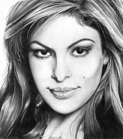 Eva Mendes, Actress, Fashion Designer, Model, Philanthropist Drawing