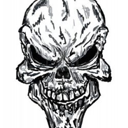 Evil Skull Drawing Creative Style