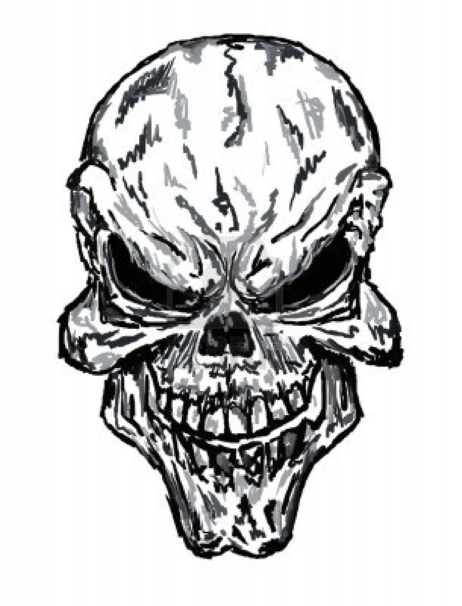Evil Skull Drawing Creative Style