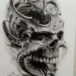 Evil Skull Drawing Image