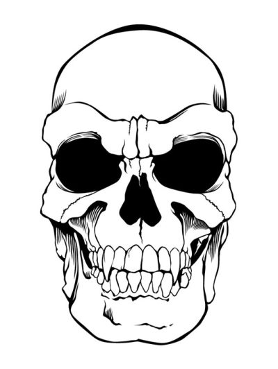 Evil Skull, Sinister Design, Dark Symbol, Malevolent Art, Macabre Icon Drawing