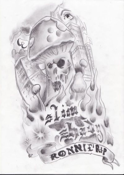 Evil Tattoo, Wicked Mark, Dark Body Art, Sinister Ink, Malevolent Design Drawing