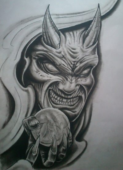 Evil Tattoo, Wicked Artwork, Sinister Design, Dark Ink, Malevolent Mark Drawing