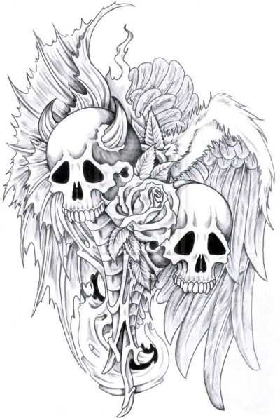 Evil Tattoo, Wicked Mark, Dark Body Art, Sinister Ink, Malevolent Design Drawing