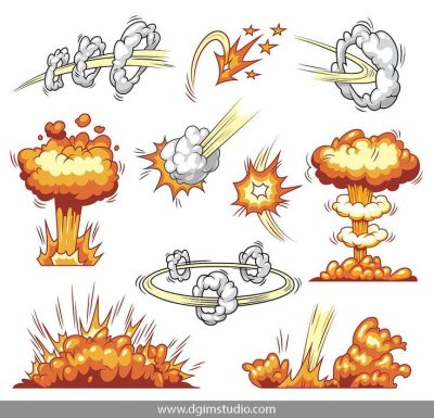 Explosion, Burst, Eruption, Detonation, Blast Drawing