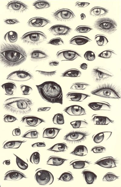 Eye Shapes Almond, Hooded, Round, Downturned, Monolid Drawing