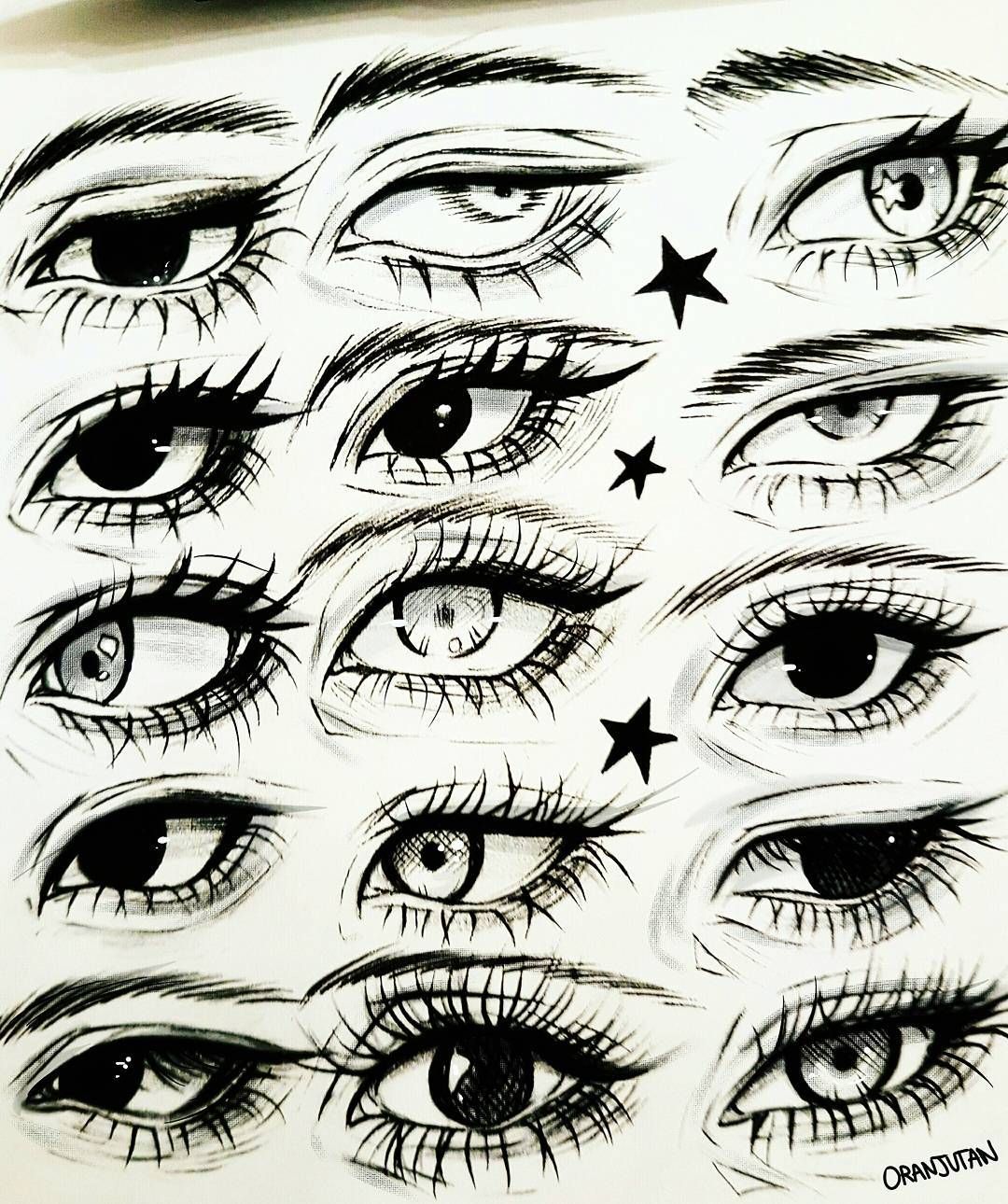 Eye Shapes Drawing Artistic Sketching