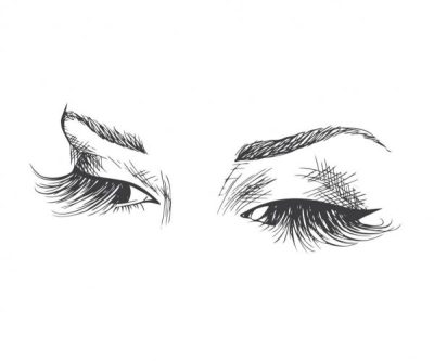 Eyelashes, Volume, Definition, Curl, Length Drawing