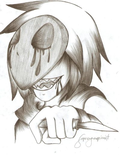 Eyeless Jack, Creepypasta, Urban Legend, Mysterious Figure, Horror Story Drawing