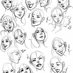 Face Expression Drawing Sketch