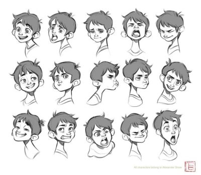 Face Expression, Visual Reaction, Emotion Display, Facial Gesture, Mood Indicator Drawing