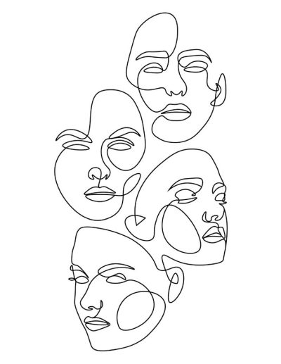 Face Line, Aesthetic Profile, Cheek Structure, Jaw Definition, Facial Contour Drawing