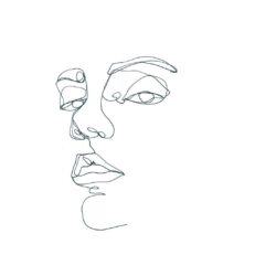 Face Line Drawing Modern Sketch