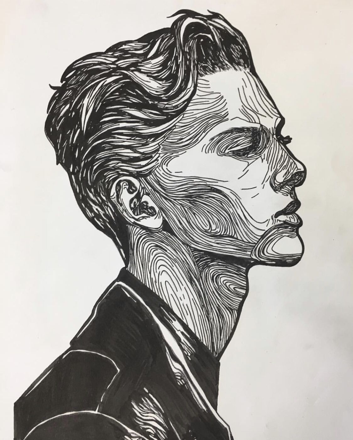 Face Line Drawing Stunning Sketch