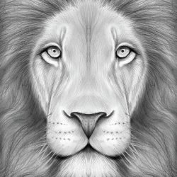 Face Lion Drawing Image