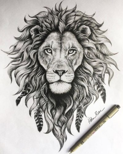 Face Lion, Regal Presence, Majestic Mane, Wild Spirit, Fierce Gaze Drawing