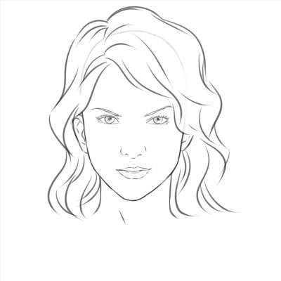 Face Outline, Profile Shape, Outline Features, Silhouette Design, Facial Contour Drawing