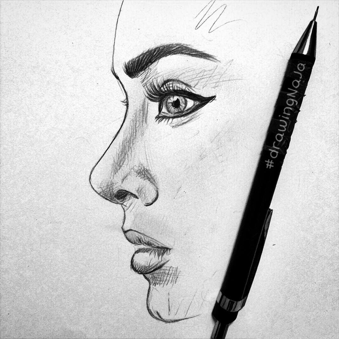 Face Profile Drawing Artistic Sketching