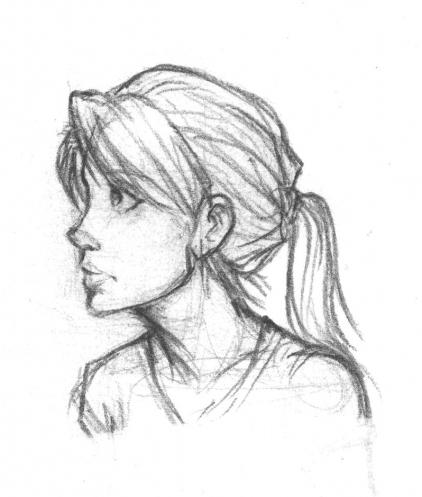 Face Profile Drawing Modern Sketch