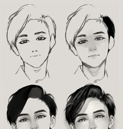 Face Reference, Character Design, Portrait Guide, Facial Features, Expression Study Drawing