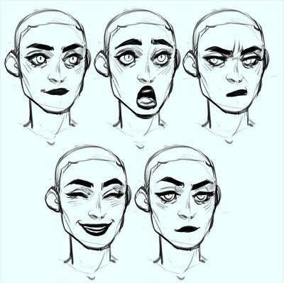 Face Reference, Visual Anatomy, Portrait Guidance, Facial Features, Expression Study Drawing