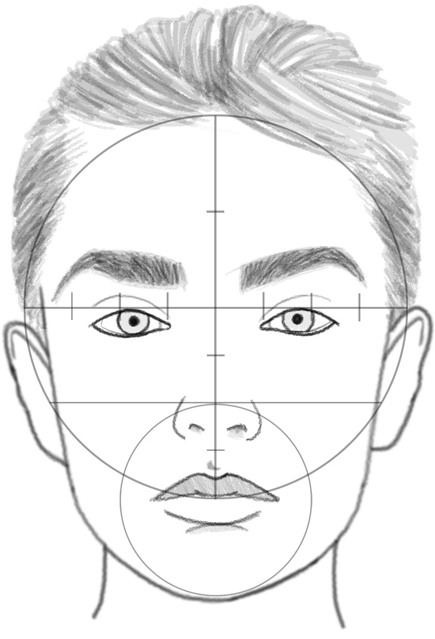 Face Shape Drawing Detailed Sketch