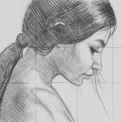 Face Side View Drawing Image