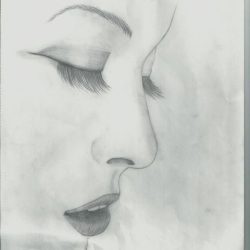 Face Side View Drawing Modern Sketch