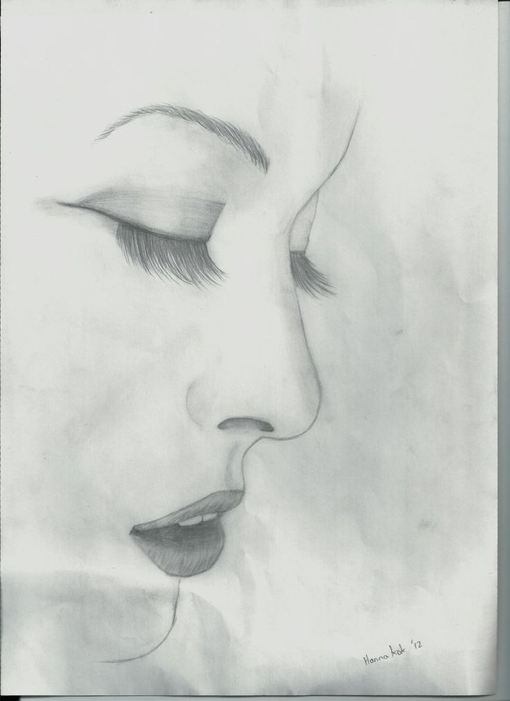 Face Side View Drawing Modern Sketch