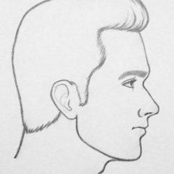 Face Side View Drawing Sketch