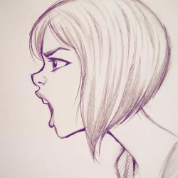 Face Side View Drawing Unique Art