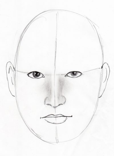 Face Sketch, Facial Features, Portrait Outline, Artistic Representation, Visual Impression Drawing