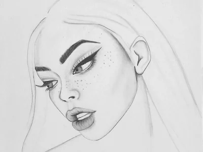 Face Sketch, Facial, Visual Depiction, Artistic Representation, Portrait Outline Drawing