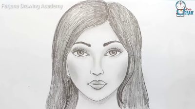 Face Sketch, Facial Features, Portrait Outline, Artistic Representation, Visual Impression Drawing