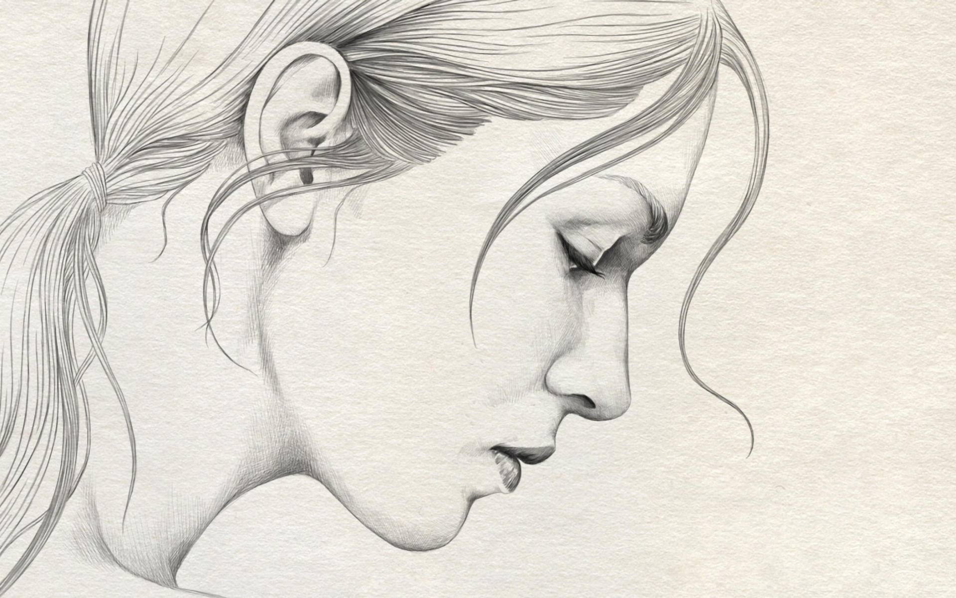 Facial Profile Drawing Modern Sketch