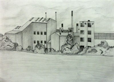 Factory Production, Factory Efficiency, Factory Innovation, Factory Automation, Factory Management Drawing