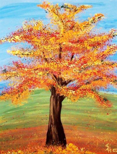 Fall Tree, Autumn Leaves, Nature’s Beauty, Seasonal Change, Vibrant Colors Drawing